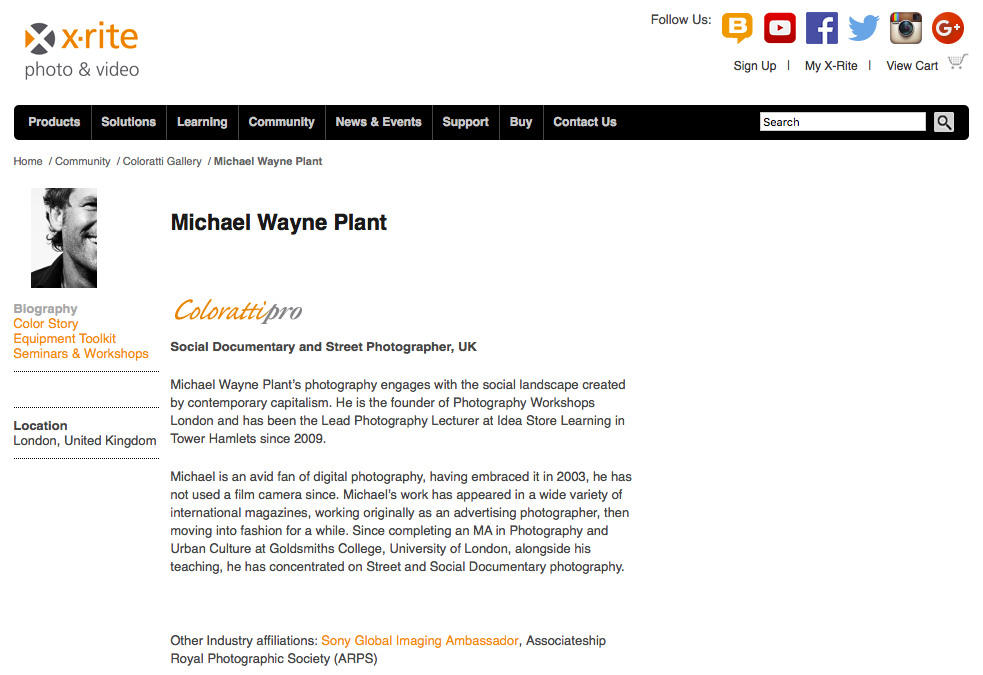 X-Rite Colloratti Pro Michael Wayne Plant